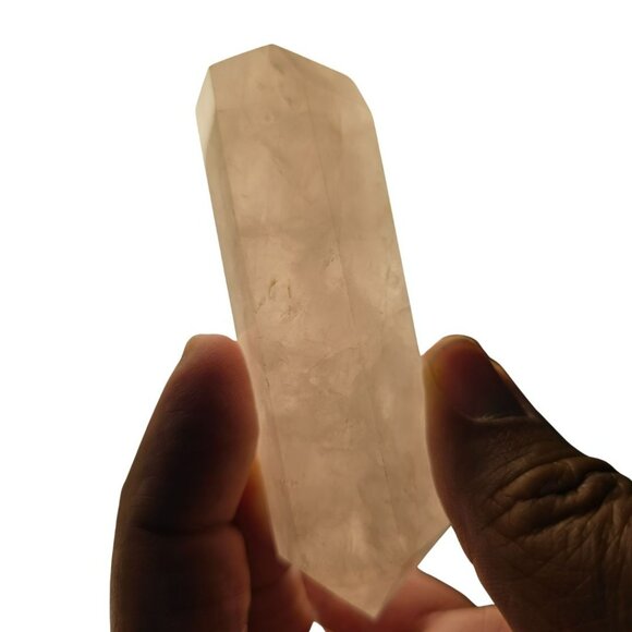 Rose Quartz Crystal Tower Point Hexagonal 4 Inches Polished Natural Stone - Picture 8 of 11
